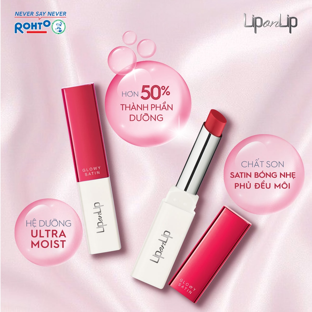 Son trang điểm dưỡng môi Lip On Lip Glowy Satin (2.2g)