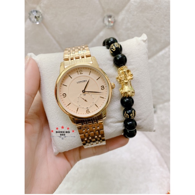 Đồng Hồ Nam Nữ LONGBO 1150 chống nước , chống xước + tặng 1 vòng tỳ hưu phong thủy