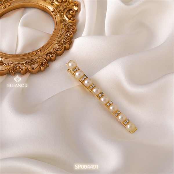 Kẹp tóc mái nữ Eleanor Accessories đính đá ngọc trai nhân tạo phụ kiện tóc 4490