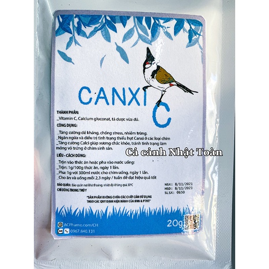 CANXI C CALCIUM CHO CHIM CẢNH ACPHARNO 20G