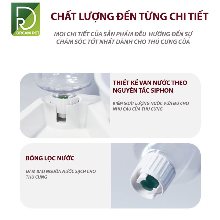 BÁT ĂN CHÓ MÈO TỰ ĐỘNG CẤP NƯỚC 2 IN 1 DÀNH CHO CHÓ MÈO Dreampet