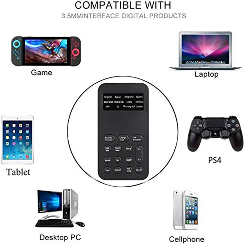 Micro Cầm Tay Thay Đổi Giọng Nói Với Hiệu Ứng Âm Thanh Đa Năng Cho Điện Thoại / PS4 (S9)