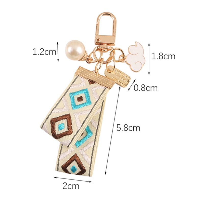 Tmdbyx Móc khóa gắn chuông và ngọc trai xinh xắn