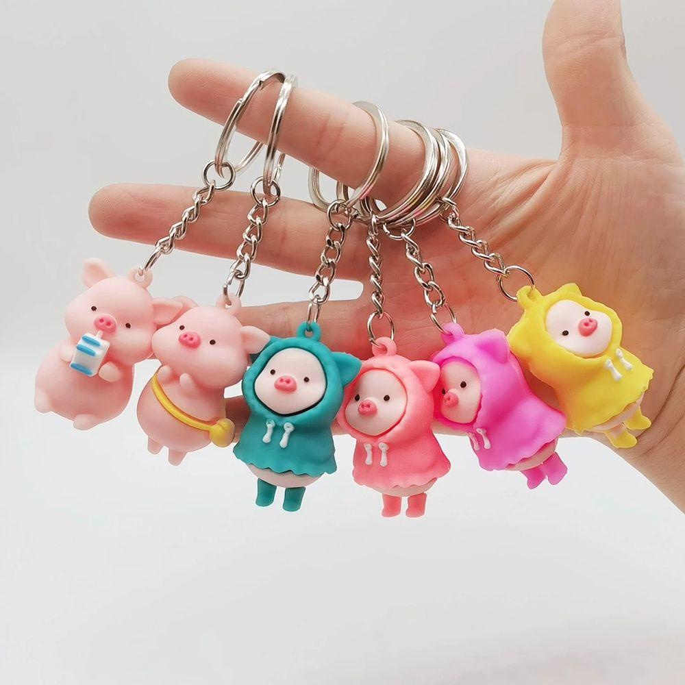 Móc Khóa Hình Heo Hồng Bằng Cao Su Mềm Dễ Thương