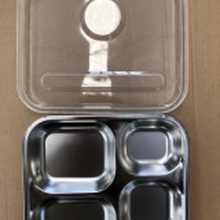 Khay cơm 4 ngăn inox , khay cơm cho học sinh