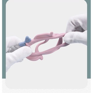 Tặng hộp đựng bằng nhựa - Gặm nướu silicon đeo tay minan chống rơi