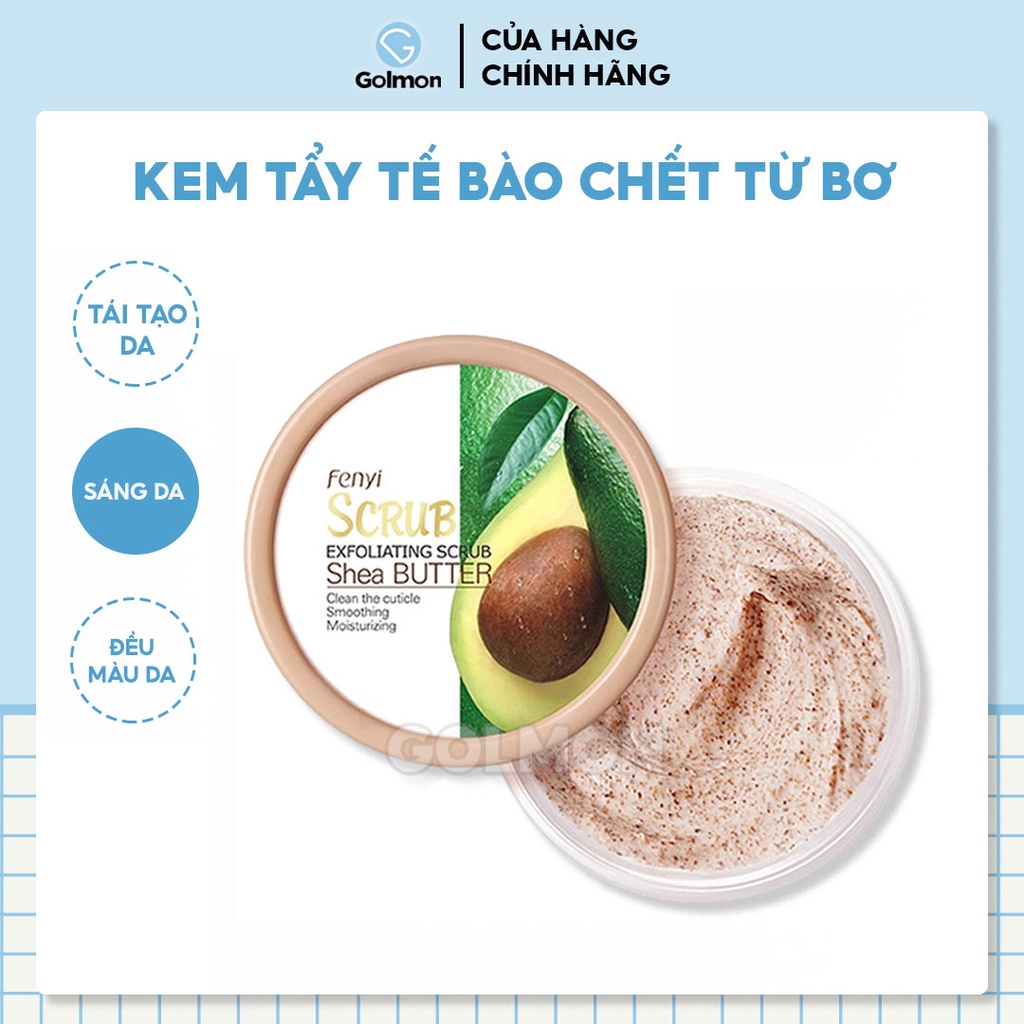 Kem tẩy tế bào chết LAIKOU 100g toàn thân tẩy da chết dịu nhẹ chiết suất bơ chống cellulite dưỡng ẩm làm trắng da