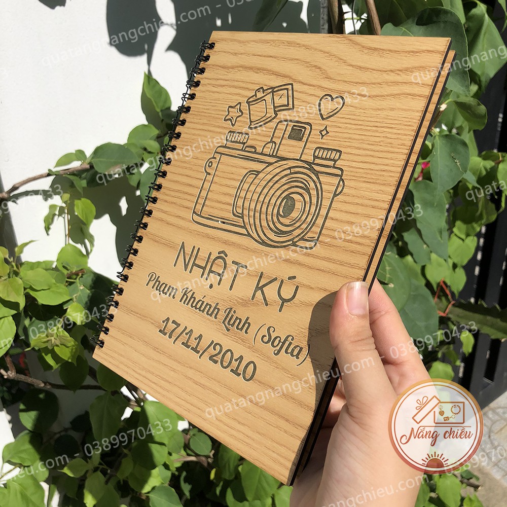 NHẬT KÝ TUỔI TEEN - Notebook ghi chép kỷ niệm tuổi học trò - Sổ bìa gỗ cứng 2 mặt dày dặn khắc theo yêu cầu