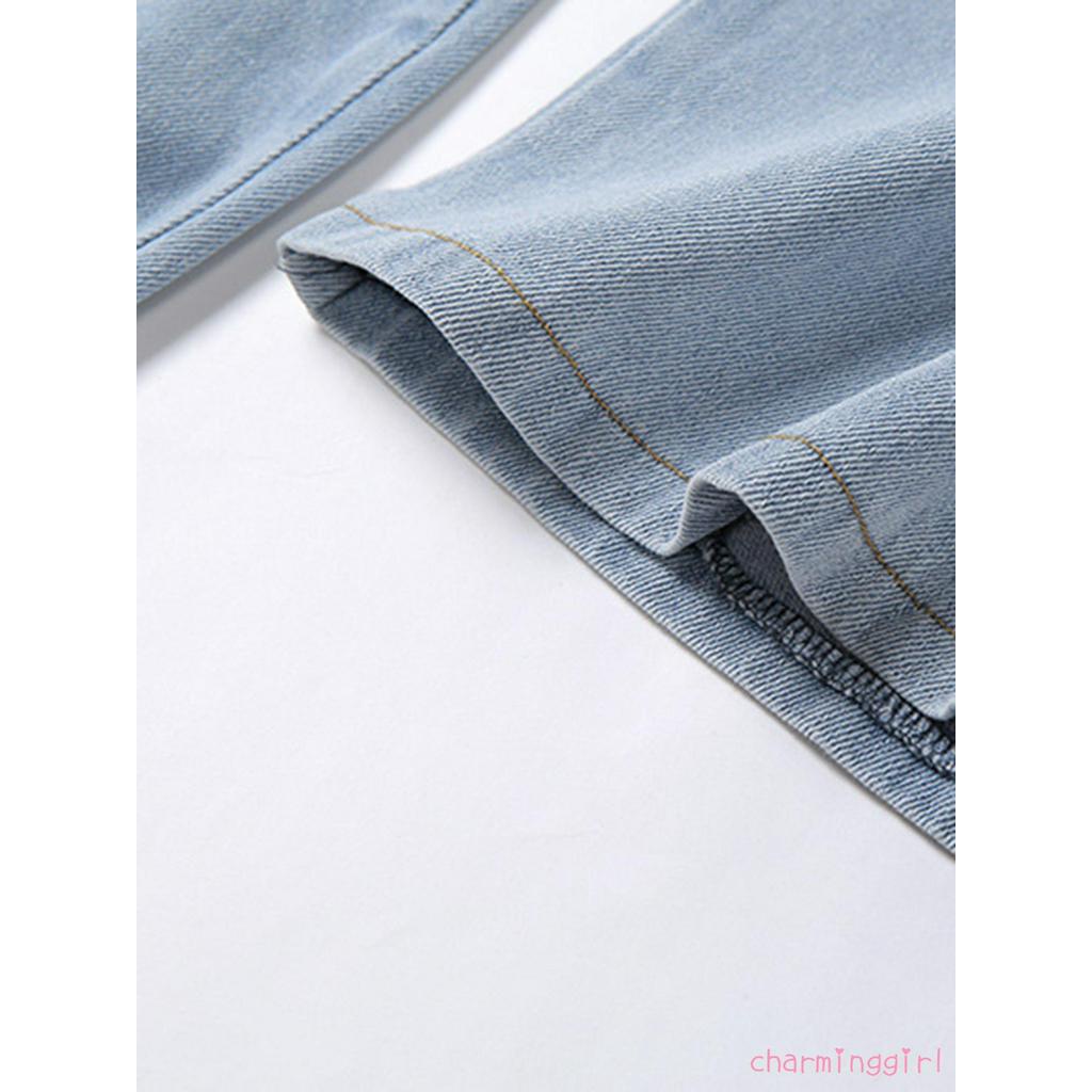 Quần Jeans Nữ Dài Lưng Cao Ống Rộng Thời Trang Hàn