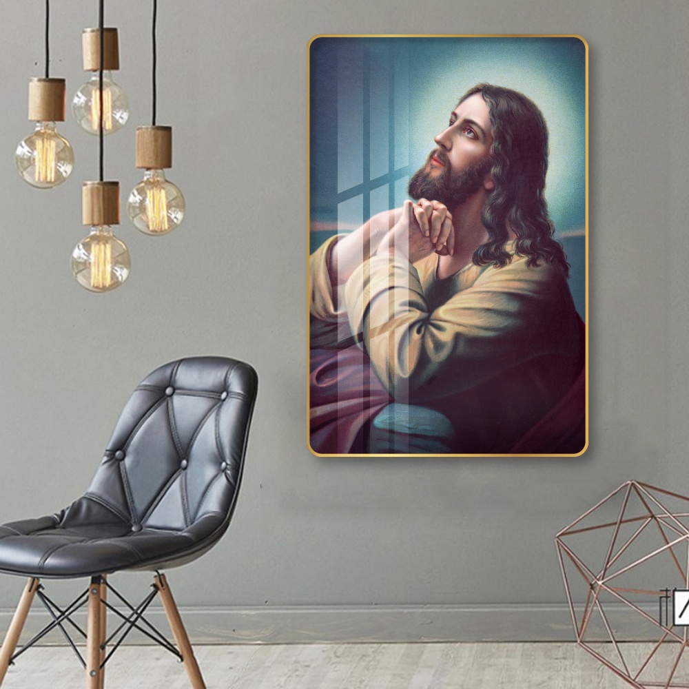 Tranh chúa giêsu tráng gương treo tường cao cấp Lala decor phòng ngủ kích thước 40x60cm