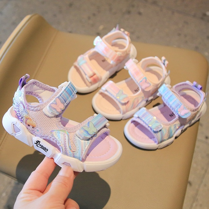 Dép Sandal Trẻ Em Bé Gái Từ 2 Đến 7 Tuổi Quai Ngang Đế Êm Siêu Nhẹ Họa Tiết Công Chúa Đáng Yêu