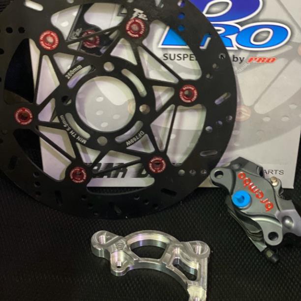 Bộ đĩa thắng Tpro và heo thắng dầu Brembo billet với pass nhôm sirius_Dochoixemaynhapkhau