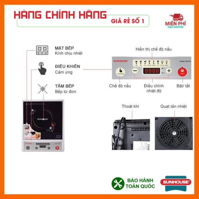 BẾP ĐIỆN TỪ SUNHOUSE SHD6150, bếp từ đơn Sunhouse SHD6150, Bảo hành toàn quốc, tiết kiệm điện, công suất 1800w