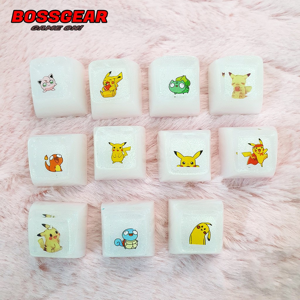 Keycap Lẻ hoạt hình Pikachu cực kỳ dễ thương cute OEM hoặc SA ( keycap resin độc lạ )( Keycap Artisan )