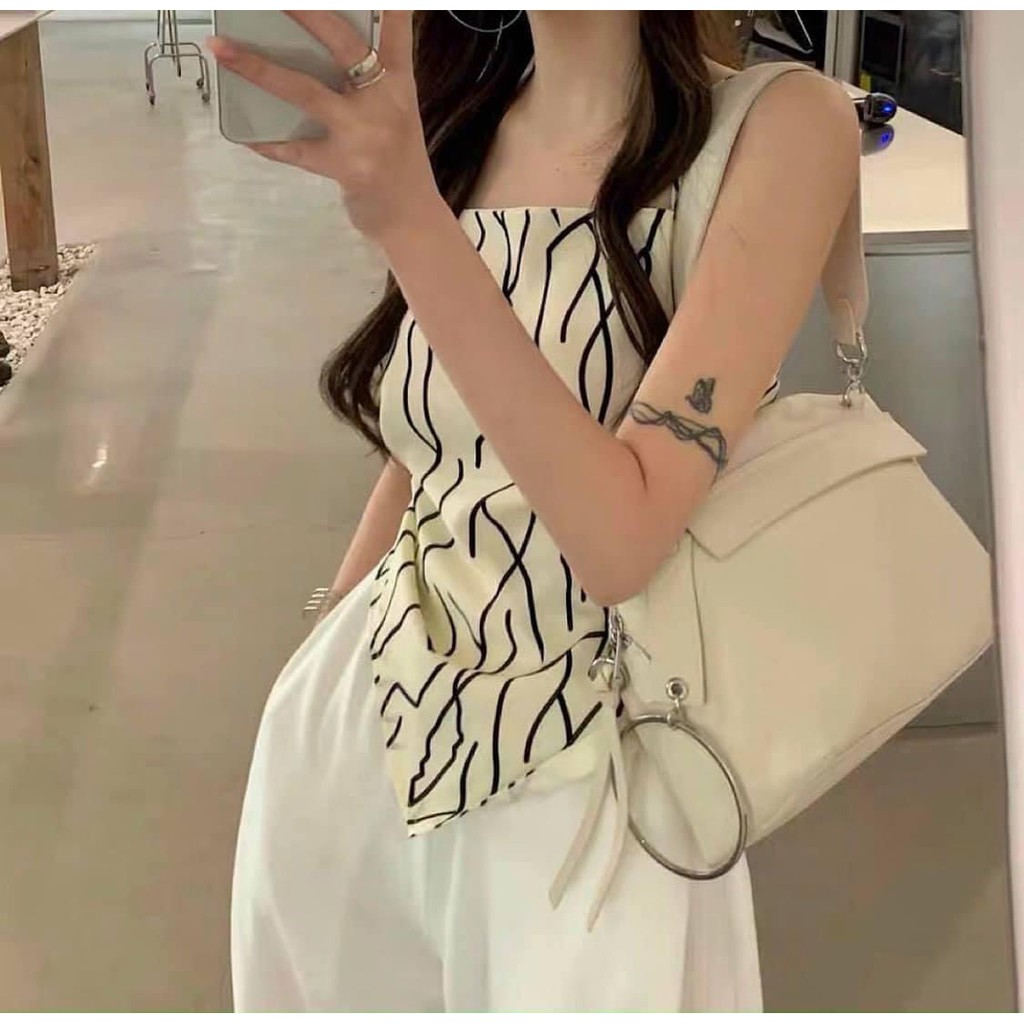 Áo Hai Dây Thổ Cẩm Nữ ❤️ Hana Store - Freeship ❤️ Áo 2 dây họa tiết thổ cẩm buộc nơ hở lưng SIÊU HOT ❤️