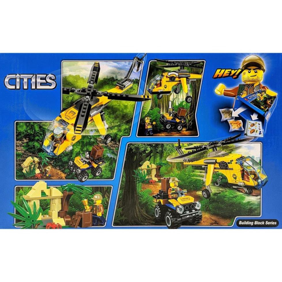 [Khai trương giảm giá] Bộ LEGO CITIES - Lắp ráp trực thăng thám hiểm rừng rậm - 216 miếng