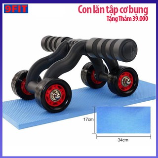 Con Lăn Tập Bụng Hàng Cao Cấp - Tặng Thảm - 9FIT - Dụng cụ tập cơ bụng cho nam và nữ