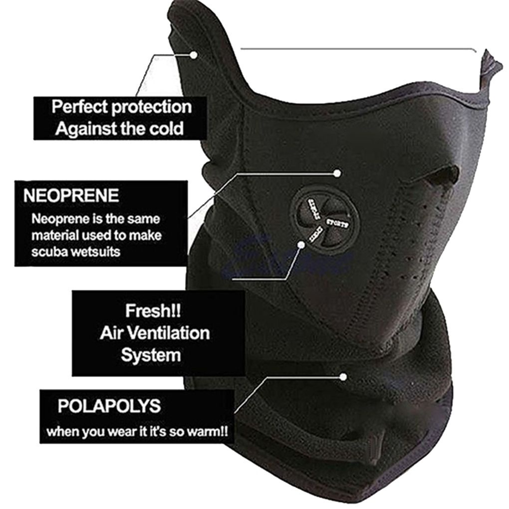 Outdoor Half Face Mask Cycling Motorcycle Mask Hood Windproof Neck Warmer Winter Skiing Mouth Cover