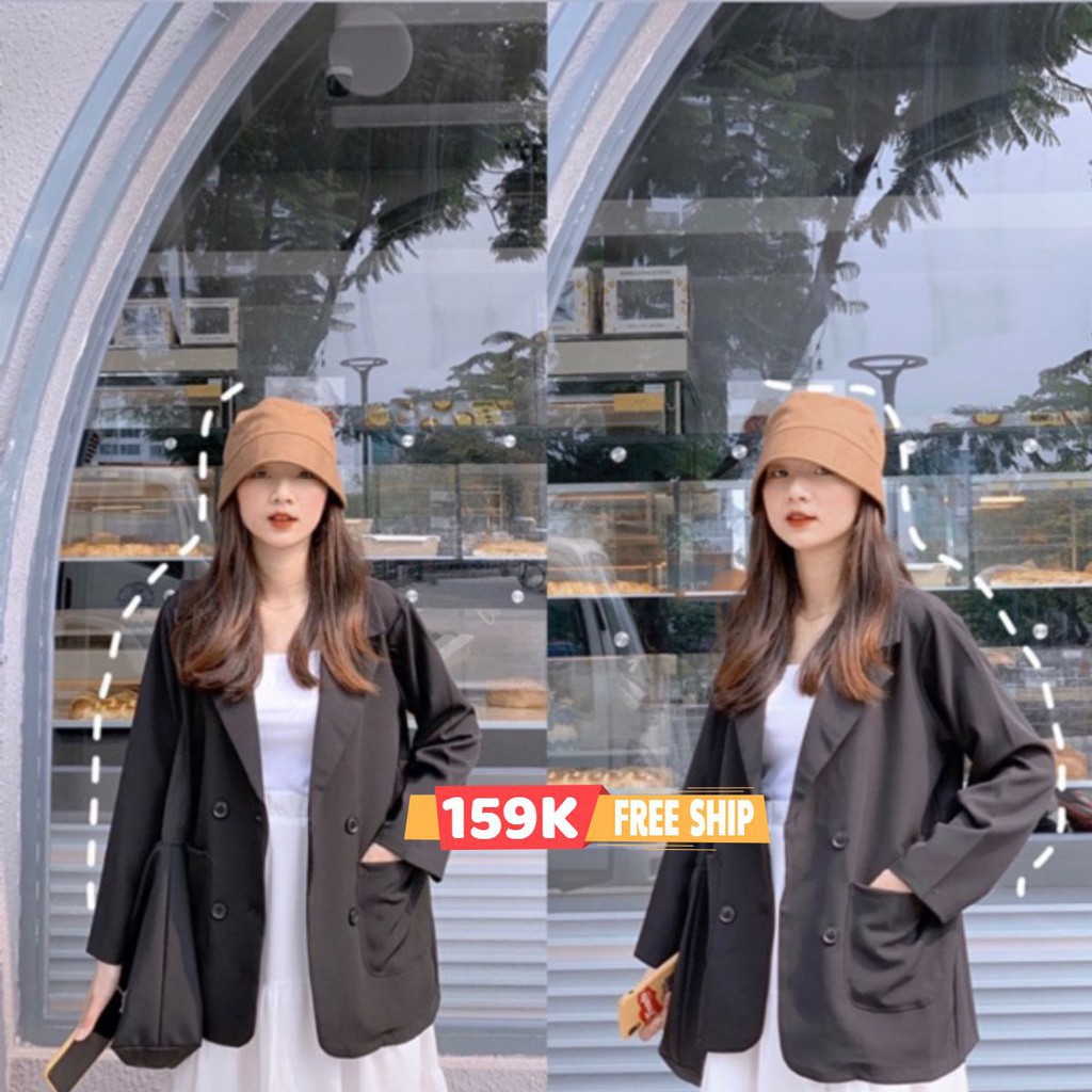 Áo vest blazer nhiều màu ❤️ Áo Blazer nữ phong cách Hàn Quốc ❤️ Balzer nữ 3 màu đen, be, nâu tây siêu xinh | BigBuy360 - bigbuy360.vn