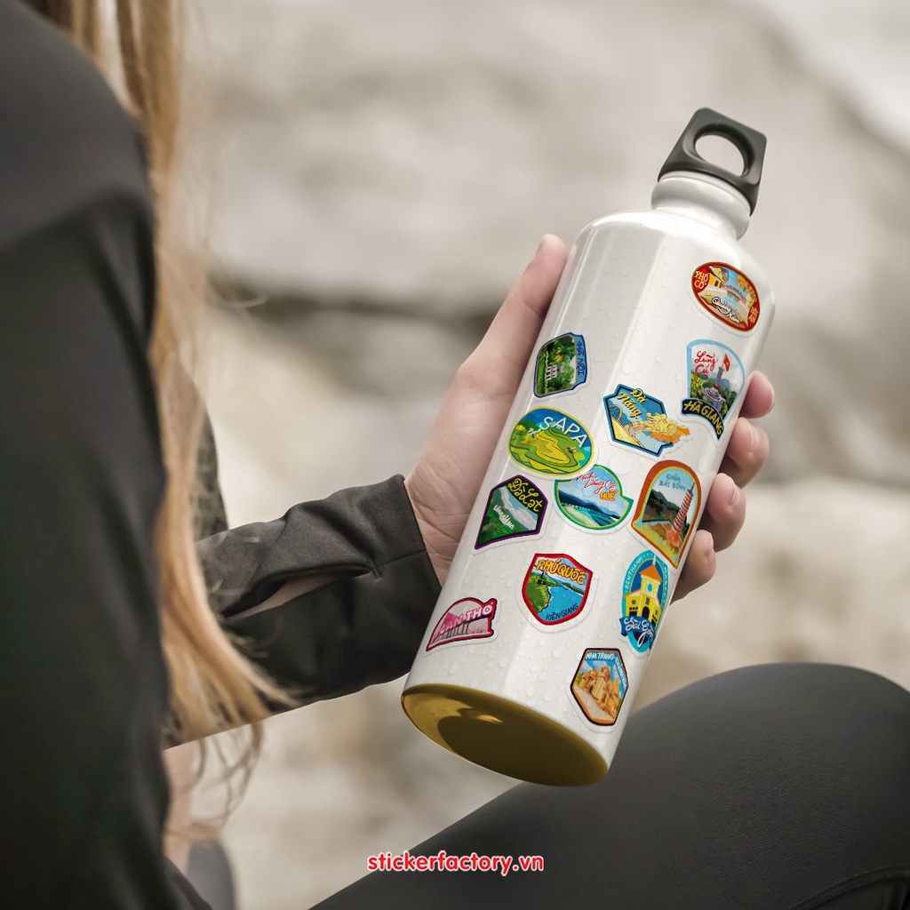 Vol 28 Vietnam Tourist Place - Little sticker sheet A6 cán màn kim tuyến cao cấp - Sticker Factory