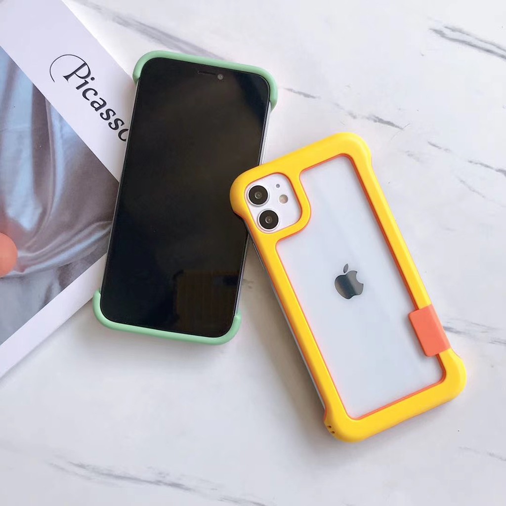 Novelty Constract Colors Bumper iPhone12 11 Pro Xs max XR 7/8plus SE2020 Phone Cover Full Korea Casing | BigBuy360 - bigbuy360.vn