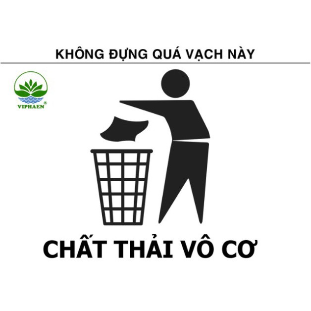 Nhãn phân loại rác theo quy định, biểu tượng cảnh báo, logo phân loại chất thải