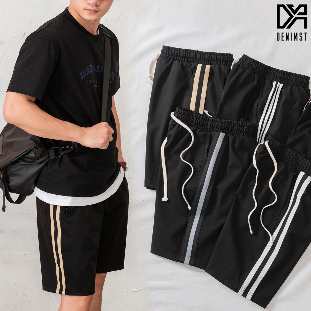 Quần short nỉ sọc DENIMST chất liệu 100% cotton co dãn 4 chiều, đanh chất, mềm mại, form suông 255