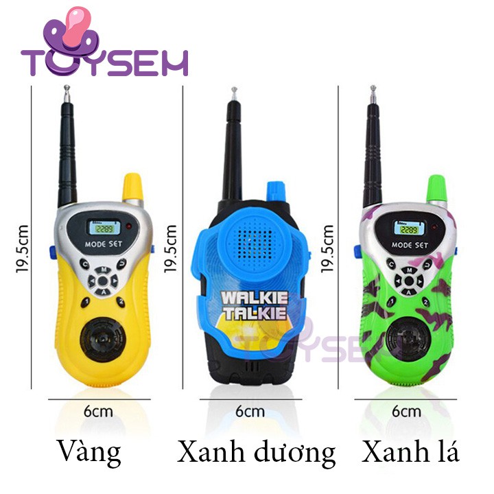Combo 2 máy bộ đàm đồ chơi Toysem cho trẻ em từ 3 tuổi dùng pin AA  có thể đàm thoại nói chuyện - Quà tặng sinh nhật bé