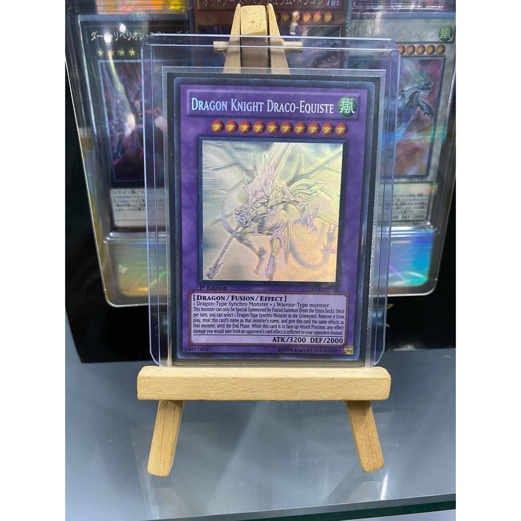 [ Dưa Hấu Yugioh ] Lá bài thẻ bài Dragon Knight Draco Equiste - Ghost Rare - Tặng bọc bài nhựa bảo quản
