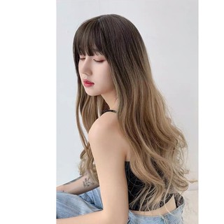 [ẢNH THẬT] Tóc giả nữ chính hãng (Tóc bộ nguyên đầu ombre nâu khói)