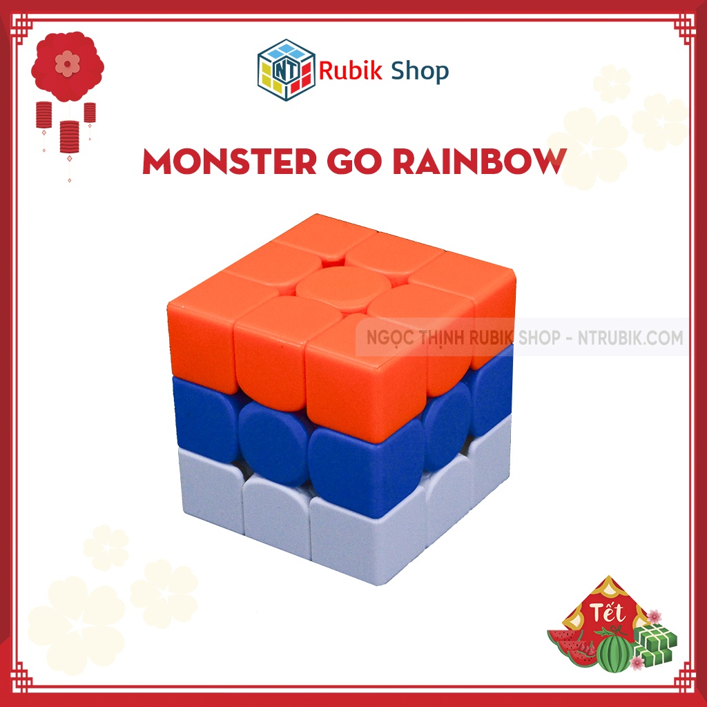 [Siêu hót Gan Monster Go] Rubik 3x3x3 GAN Monster Go MG356 3x3 Rainbow Stickerless