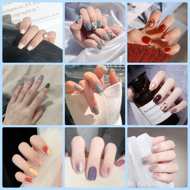 Bộ móng tay giả với keo Móng tay giả Tự thiết kế móng tay