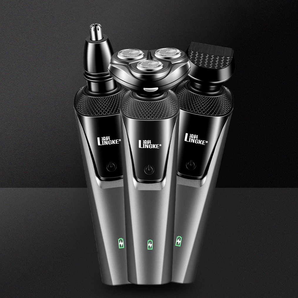 Máy Cạo Râu Đa Năng Lingke 4D 3Trong 1 Cao Cấp - Cạo Râu, Tỉa Lông Mũi, Tông Đơ, Rửa Mặt - Bảo Hành 6 Tháng