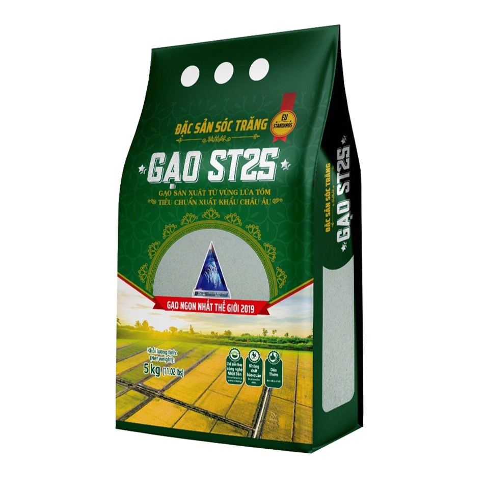 Gạo ST25 5Kg - Gạo Ngon Nhất Thế Giới Đặc Sản Sóc Trăng - Gạo Chính Hãng VinaSeed | Meta FreshGo