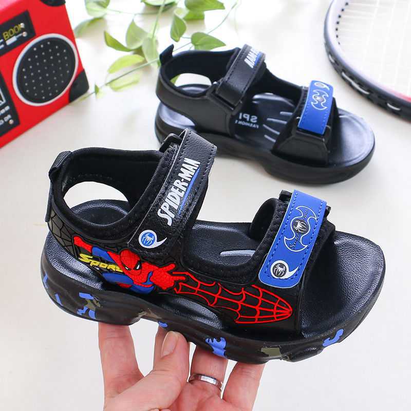 SUGE Xăng đan Hình Người Nhện Thiết Kế Thoải Mái Thời Trang Cho Bé Trai