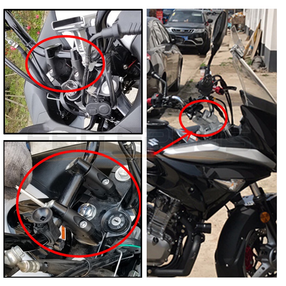 Kẹp Nâng Chiều Cao Tay Lái Xe Máy 22mm Màu Đen FZ150i