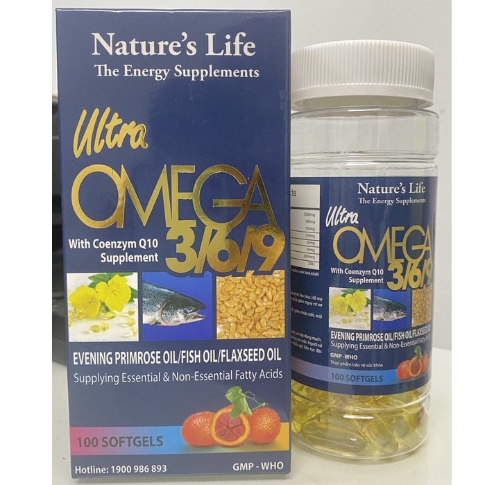 Omega 369.Bổ Sung Tăng Cường Thị Lực,Tim Mạch Trí Não.Giảm Lão Hóa Đẹp Da.Chai 100 Viên
