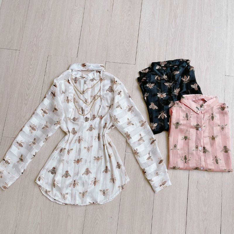 Sơ mi con ong phối xích sau kèm ảnh thật