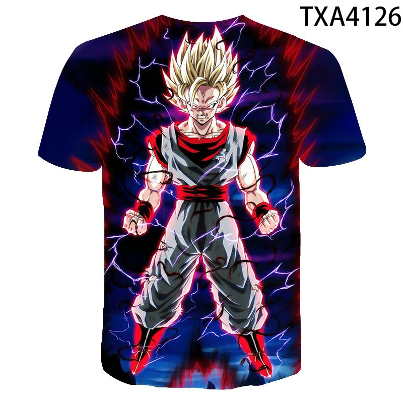 Áo Thun Tay Ngắn In Họa Tiết Hoạt Hình Dragon Ball 3D Thời Trang Cho Bé Trai Và Gái