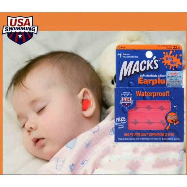 [CHÍNH HÃNG] Nút bịt tai đi bơi (Nút chống nước) cho trẻ em thương hiệu Mack's