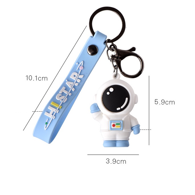 Móc khóa đôi Phi Hành Gia HI STAR dây đeo xe máy balo điện thoại dây mềm cute Lalunavn-A74
