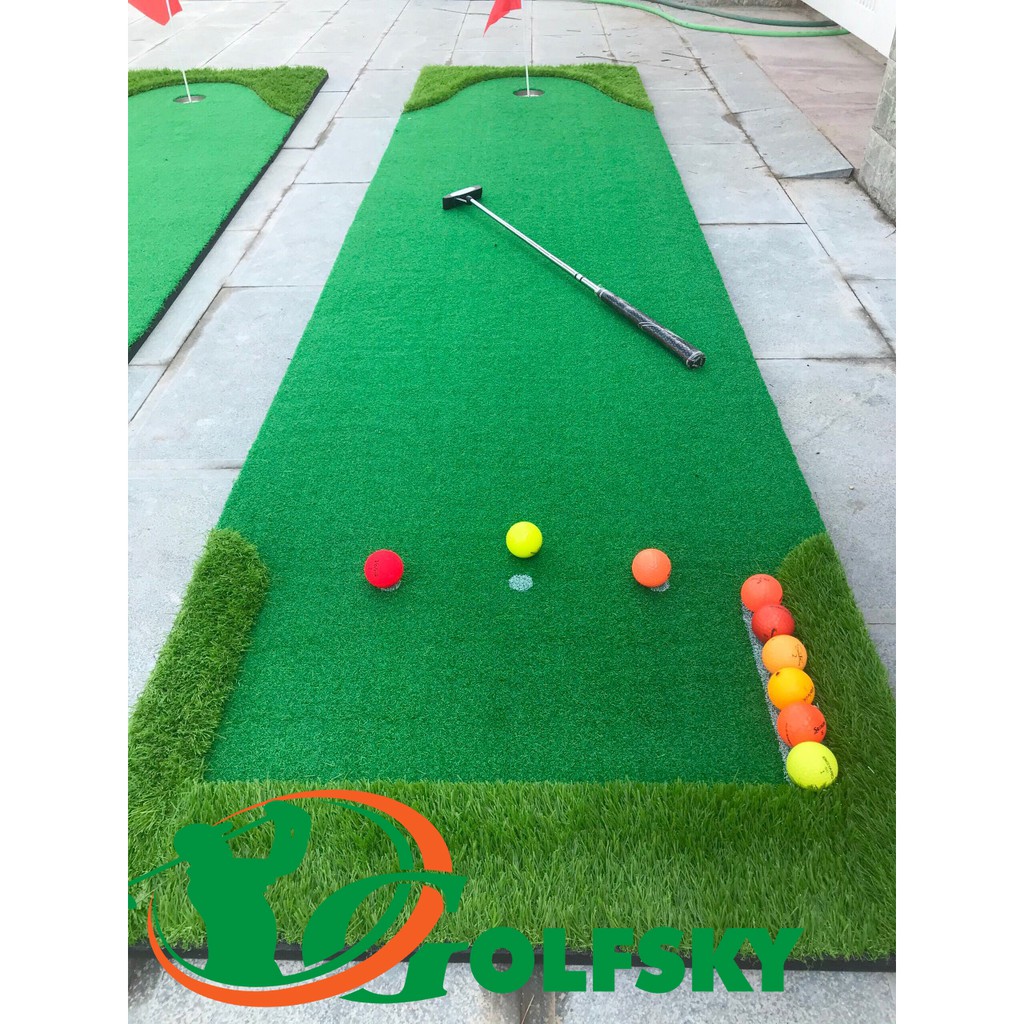 THẢM GOLF PUTTING MẪU MỚI 3x0.75m - TẶNG 10 BÓNG GOLF VÀ HỐ CỜ INOX