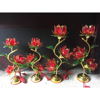 Combo 2 chiếc đèn thờ sen 3 bông cao 45cm ,55cm