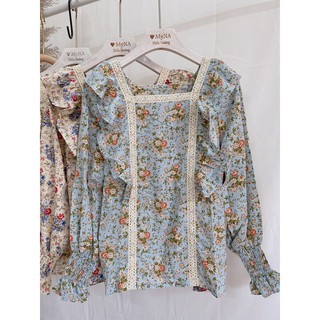 Áo sơ mi hoa bèo vintage(Ảnh thật)