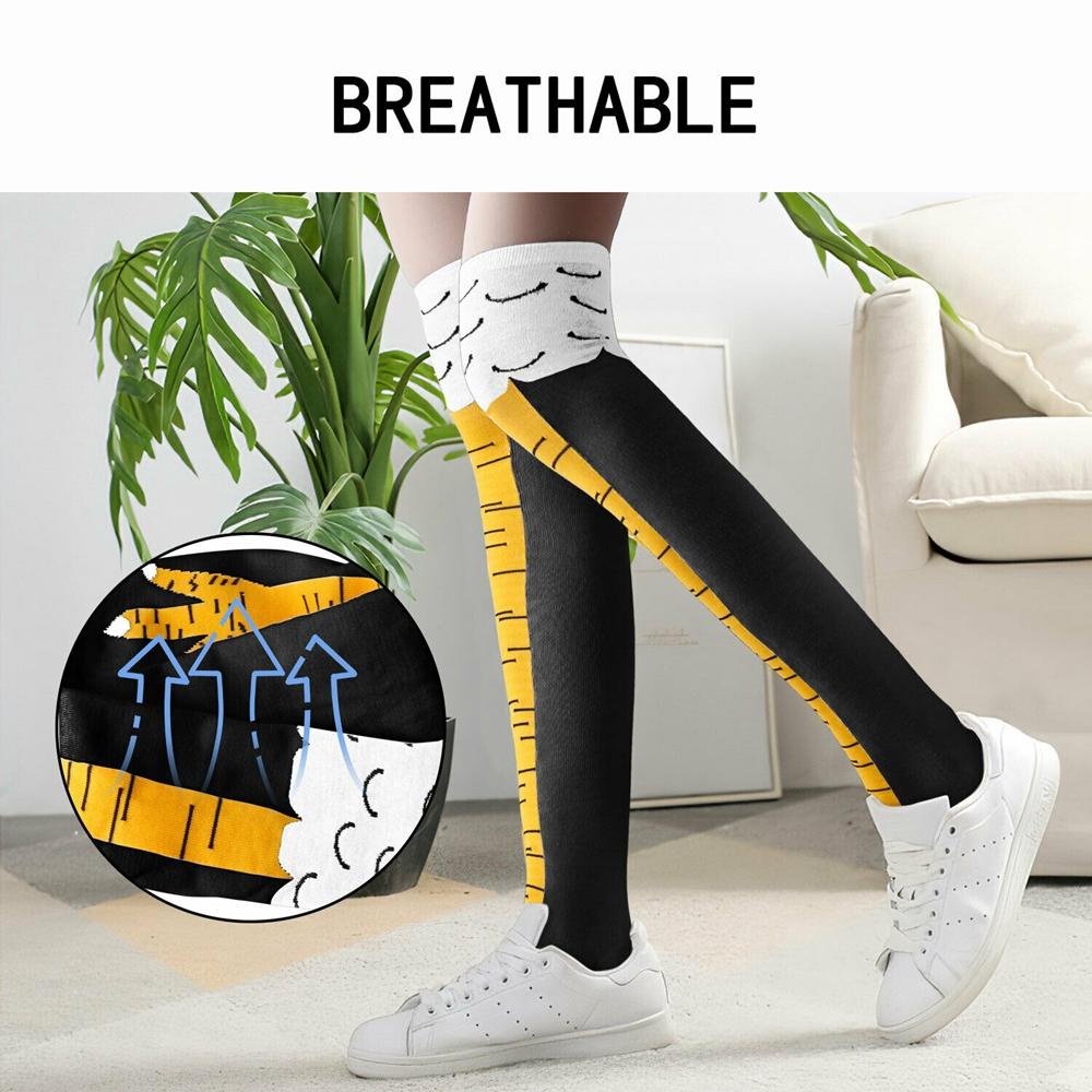 OSIER1 Tất Ống Chân Giữ Ấm In Hình Gà Con 3D Dễ Thương