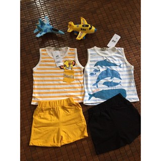 set 2 bộ ba lỗ cute hạt me cho bé