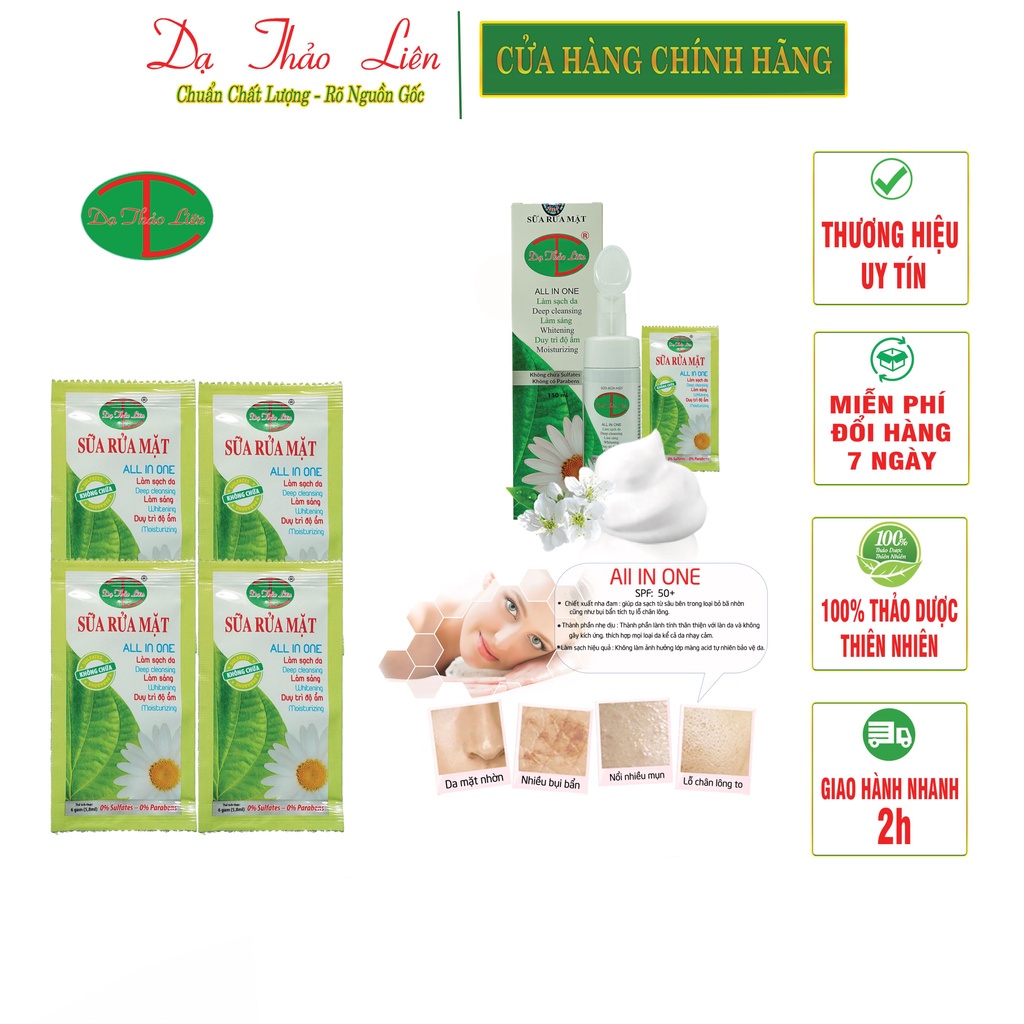 Sữa Rửa Mặt Dạ Thảo Liên 5,8g 6ml | Da Thao Lien Facial Cleanser 5.8g 6ml