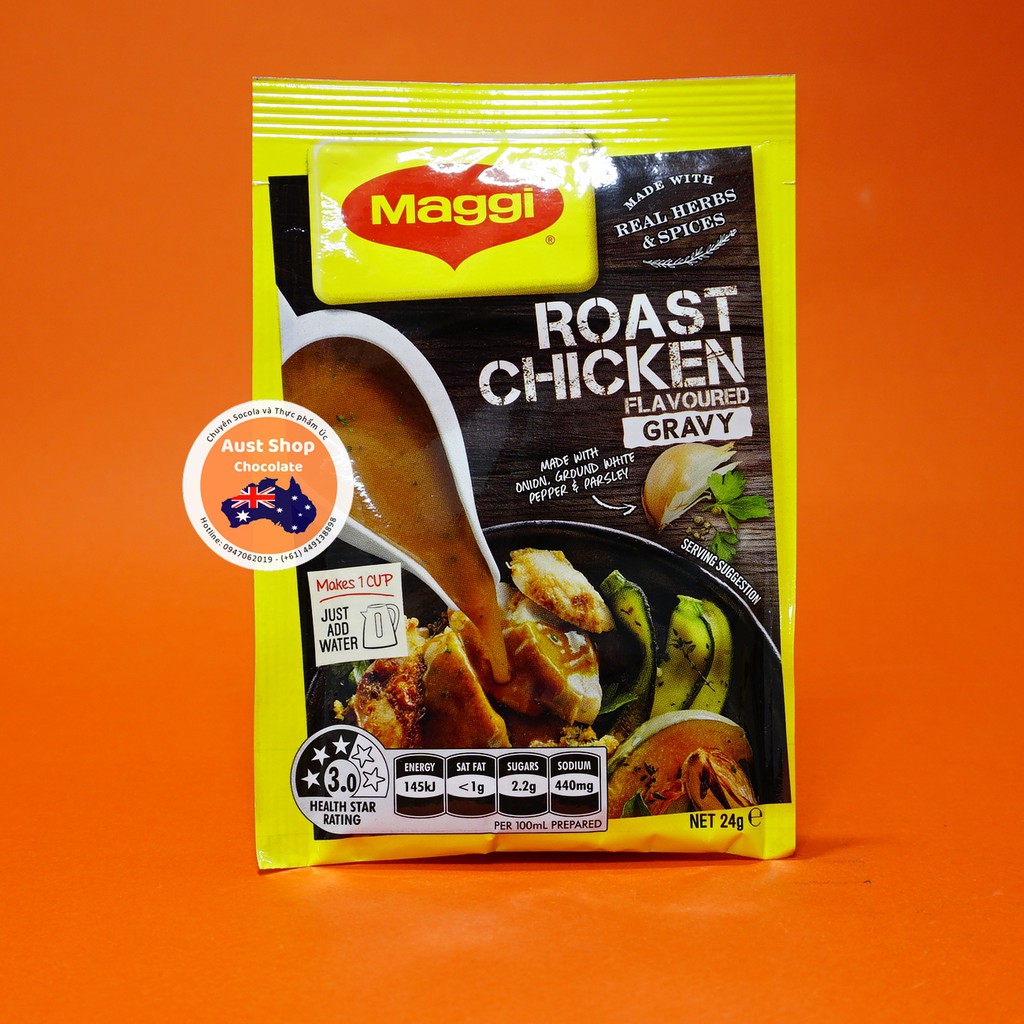 Bột Sốt Nâu Gravy Maggi Mix flavour (Pack 3 gói) - Gravy Sauce Powder Beef Steak (pack-3) - Aust Shop Chocolate