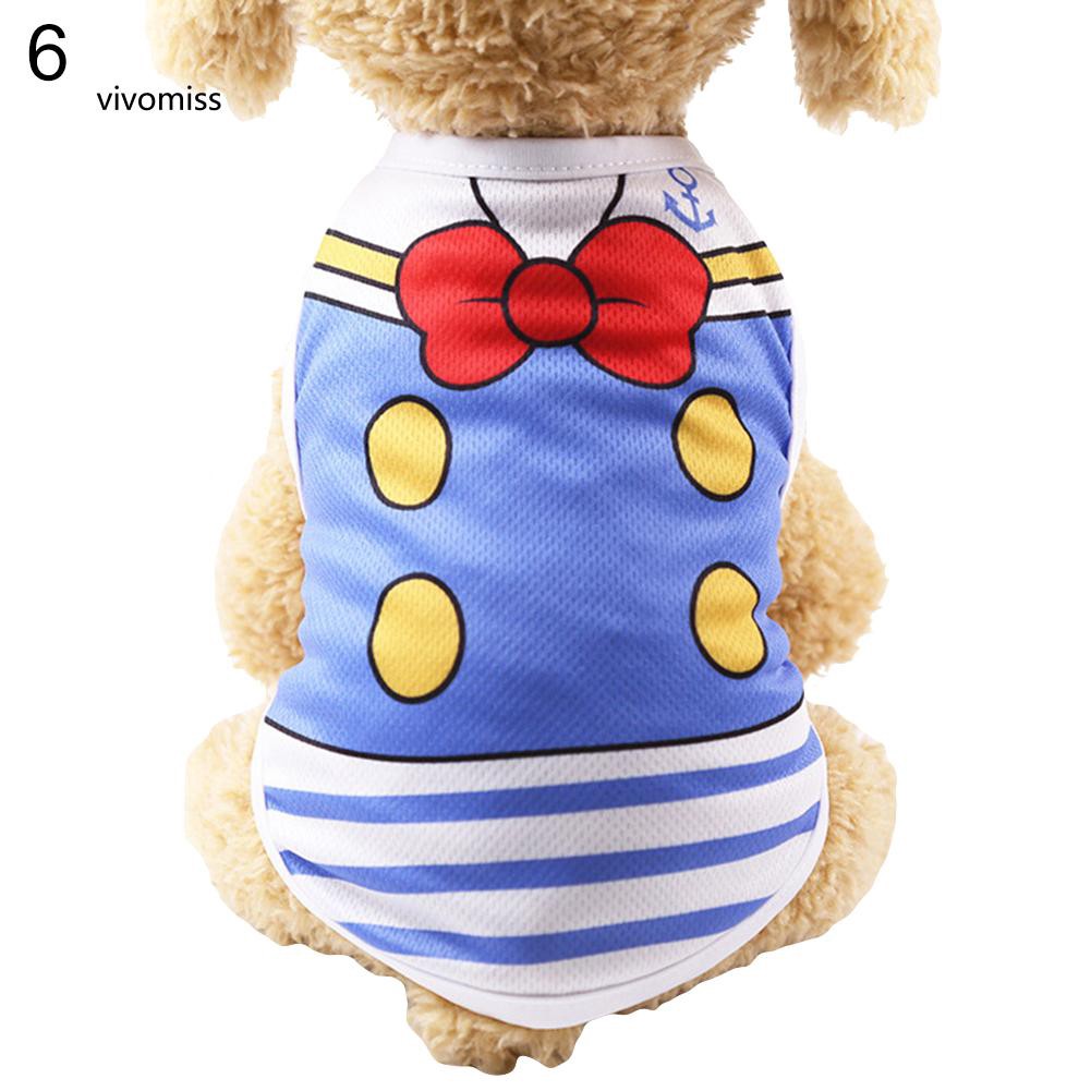 Áo thoáng khí họa tiết sọc ngang dễ thương cho thú cưng
