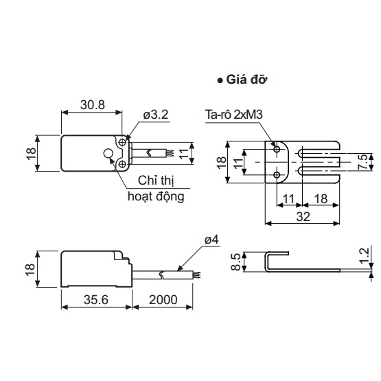 Cảm biến tiệm cận Autonics PSN17-8DN 8mm,PSN17-5DN 5mm, PSN17-5DN2 5mm PSN17-5DP, PSN17-5DP2, PSN17-5AO 12-24VDC